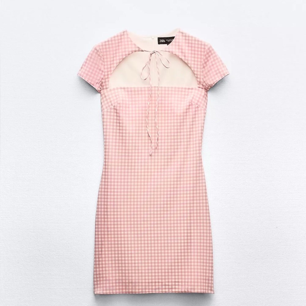 Zara Tied Gingham Dress